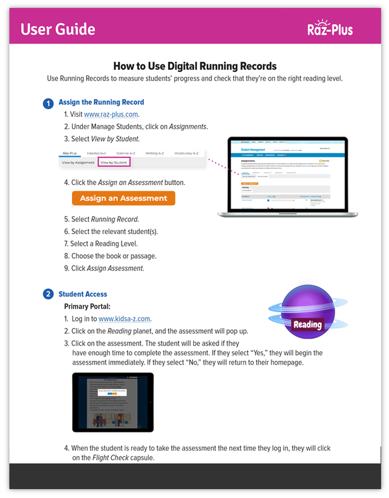 digital running records user guide